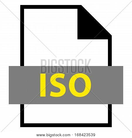 Use it in all your designs. Filename extension icon ISO Disc Image in flat style. Quick and easy recolorable shape. Vector illustration a graphic element.