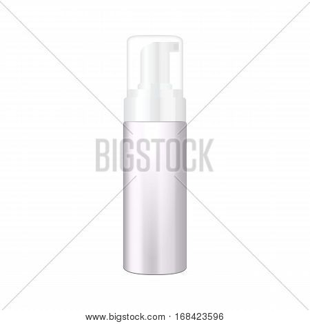 Realistic Cosmetic bottle. Container for cream, foams and other cosmetics. Template For Mock up Your Design. vector illustration.