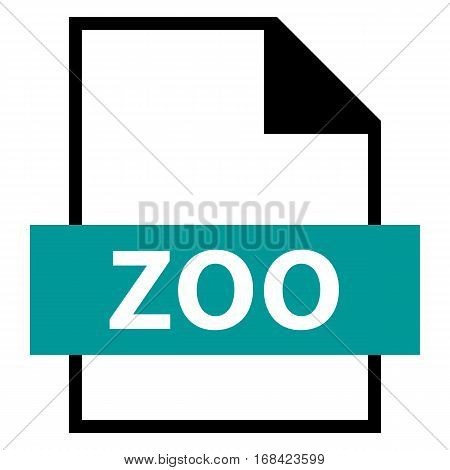 Use it in all your designs. Filename extension icon ZOO LZW compression algorithm in flat style. Quick and easy recolorable shape. Vector illustration a graphic element.