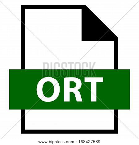 Use it in all your designs. Filename extension icon ORT Rich Text Editor Document in flat style. Quick and easy recolorable shape. Vector illustration a graphic element.