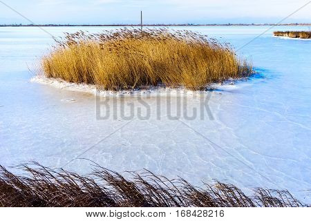 Froze The Lagoon Kalochori In Northern Greece