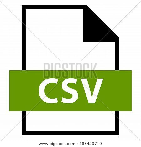 Use it in all your designs. Filename extension icon CSV Comma-Separated Values in flat style. Quick and easy recolorable shape. Vector illustration a graphic element.