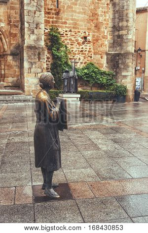CACERES SPAIN - September 29 2013: Statue In San Juan Bautista's Church in Caceres