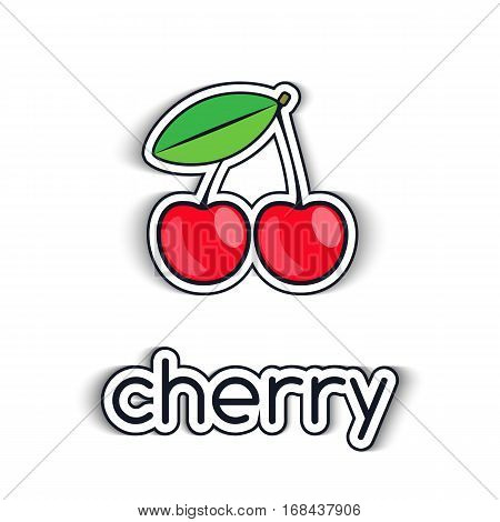 Cherry Vector Icon In A Flat Style
