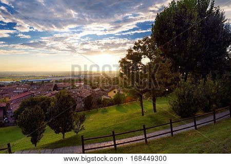 Beautiful Sunset View Of Lonato Del Garda, A Town And Comune In The Province Of Brescia, In Lombardy
