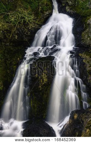 Waterfall in rain forest British Columbia Canada