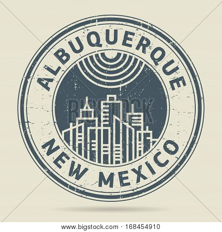 Grunge rubber stamp or label with text Albuquerque New Mexico written inside vector illustration