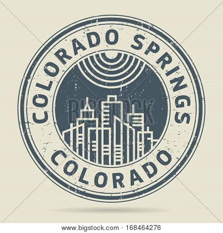 Grunge rubber stamp or label with text Colorado Springs Colorado written inside vector illustration