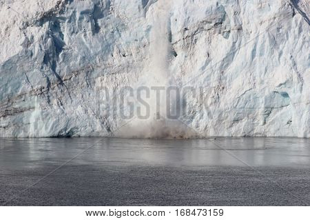 Glacier calving as seen from cruise ship