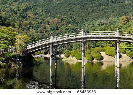 Traditional Ritsurin Garden in Japan