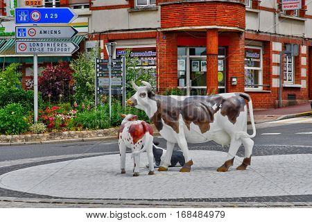 Neufchatel en Bray France - june 23 2016 : the city in summer