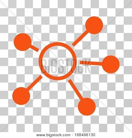 Connections icon. Vector illustration style is flat iconic symbol, orange color, transparent background. Designed for web and software interfaces.