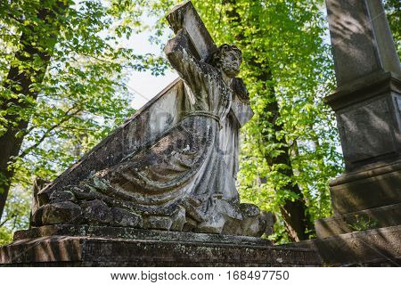 Old Statue On Grave In Lviv