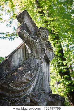 Old Statue On Grave In Lviv