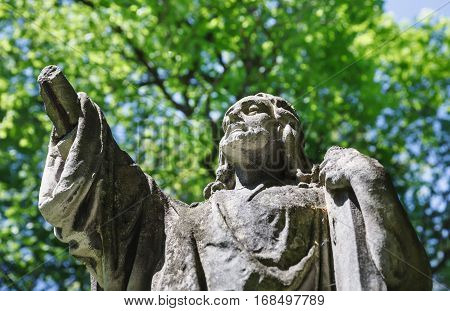 Old Statue On Grave In Lviv