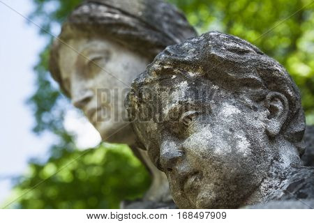 Old Statue On Grave In Lviv