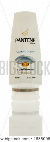 Winneconne WI -29 January 2017: Bottle of Pantene Pro-V classic clean daily conditioner on an isolated background.