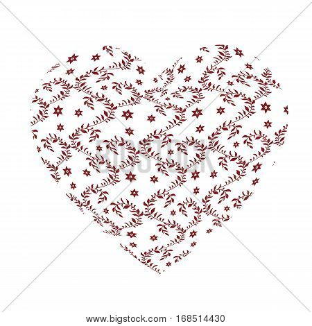 Red openwork pattern in the form of a large heart. Gift for Valentines day