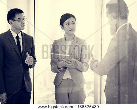 Business Partners Introductionary Handshake Bow