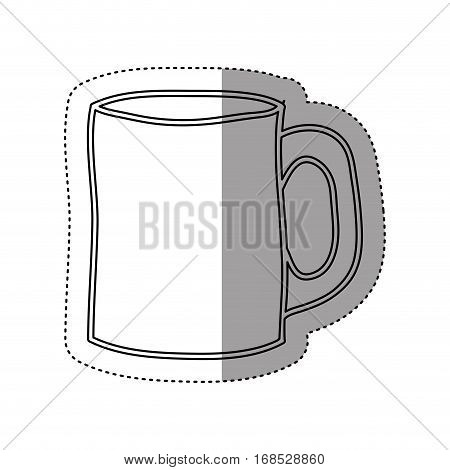 sticker silhouette big porcelain mug utensil kitchen vector illustration