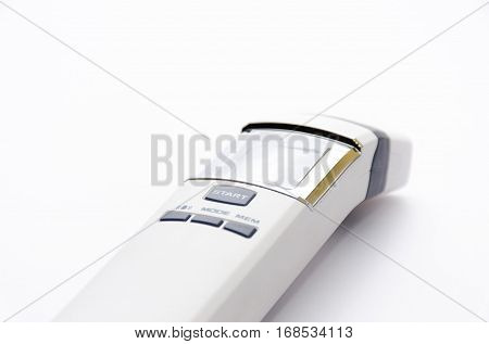 Digital infrared thermometer  instrument  medical on white