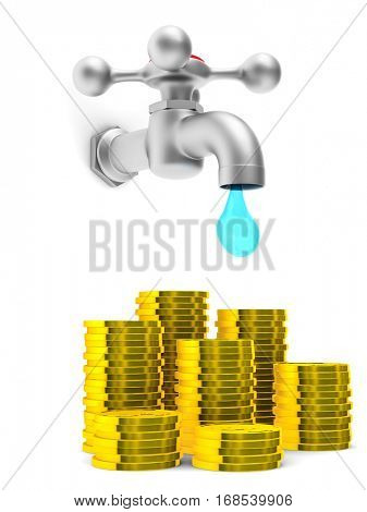 faucet on white background. Isolated 3D image.
