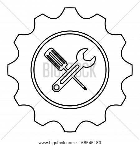 tecnical repair service emblem icon image, vector illustration