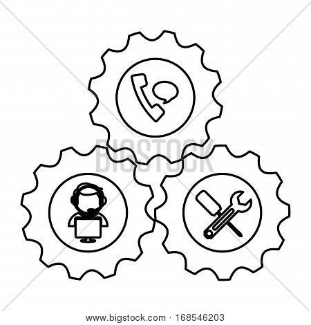 tecnical repair service emblem icon image, vector illustration