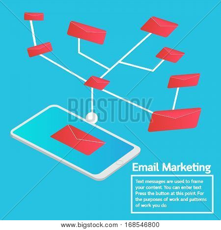 Vector design smartphone email marketing direction business