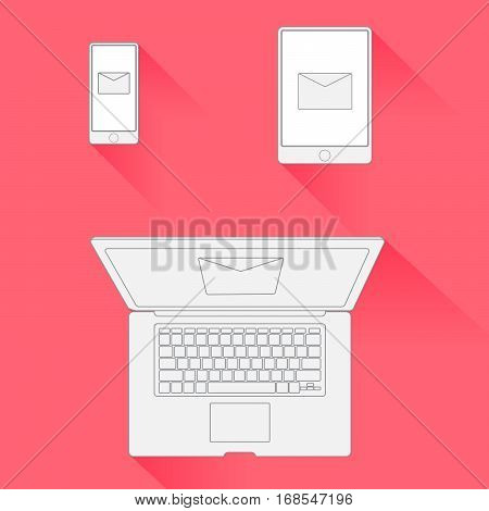 Vector minimal design online marketing direction business