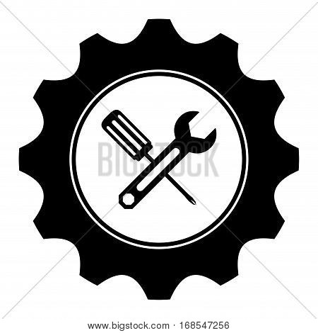 tecnical repair service emblem icon image, vector illustration