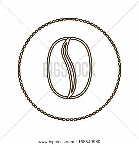 monochrome round contour with coffee bean vector illustration