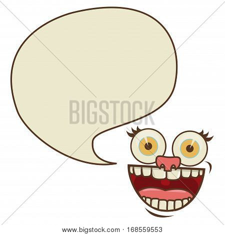 face cartoon gesture with dialog big callout box vector illustration