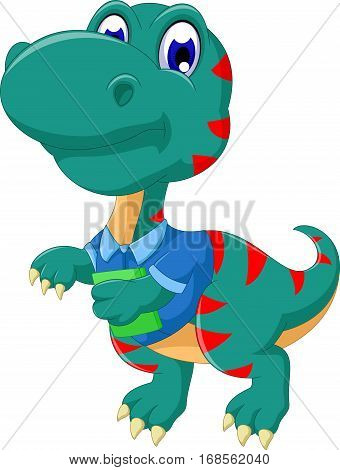 cute tyrannosaurus cartoon walking for you design