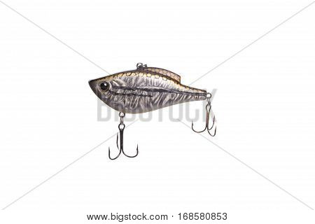 Hard bait for catching predatory fish equipped with triple hooks