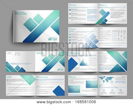 Professional Modern Educational Brochure Set with Cover, Inner or Back Pages Presentation.