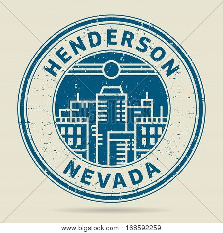 Grunge rubber stamp or label with text Henderson Nevada written inside vector illustration