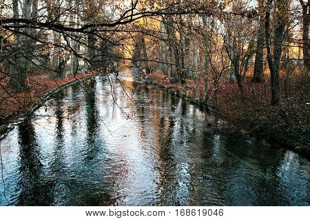 Wonderful autumnal view of the river 