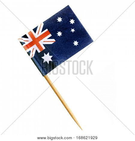 Australian flag toothpick isolated on white.  Clipping path included.
