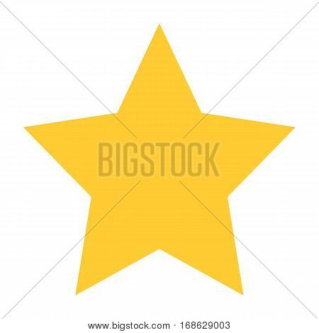Flat star icon favorite sign bookmark yellow gold button. Quick and easy recolorable shape isolated from background. Vector illustration a graphic element for web internet design