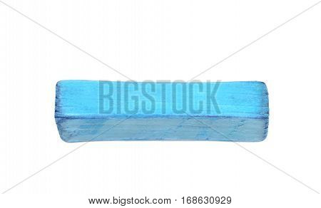 Hyphen dash symbol sawn of wood and paint coated, isolated over the white background
