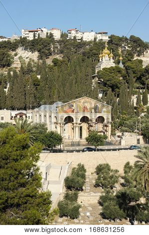 The holy places of the three religions in Israel - Kidron Valley and the Mount of Olives