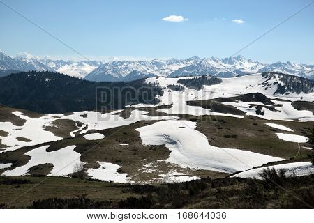 Mountains of French Pyrenees between Ascou and Camurac