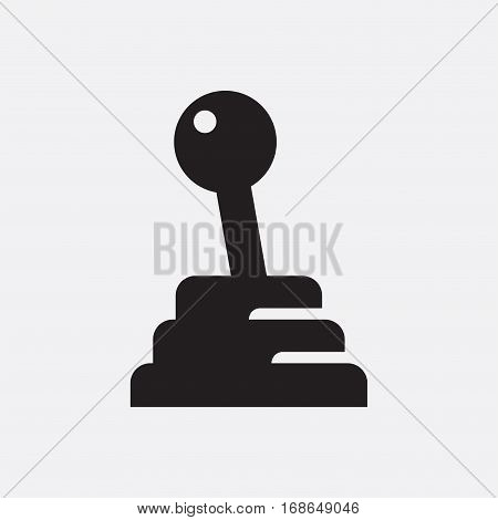 Manual gear stick. Vector icon isolated on grey background.