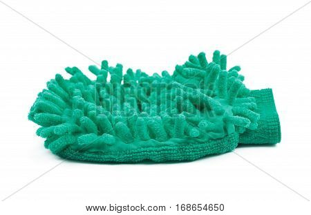 Car washing mitt glove sponge isolated over the white background