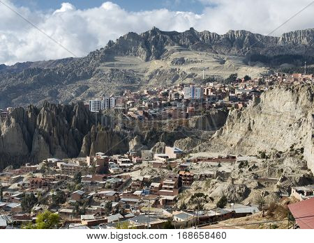 View toward El Alto in La Paz Bolivia