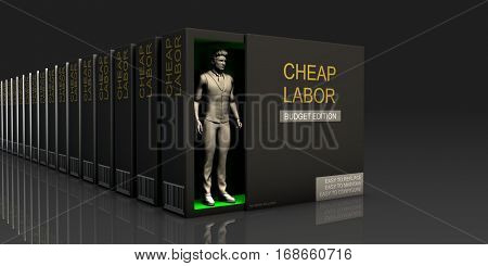 Cheap Labor Endless Supply of Labor in Job Market Concept 3d Illustration Render