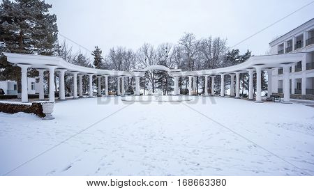 Living-room Complex On Lake Bazaleti In Winter Time, Dusheti, Georgia