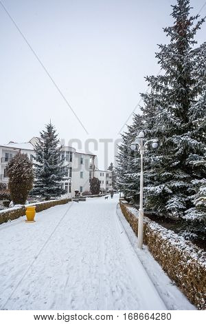 Living-room Complex On Lake Bazaleti In Winter Time, Dusheti, Georgia
