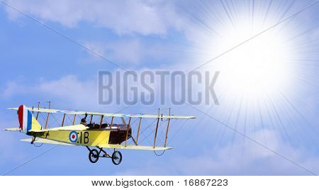 Curtiss Jenny JN4 over skyerne - mærkning er fiktive